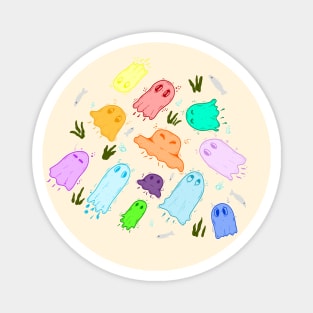 Halloween Boo ghost jellyfish colorful Magnet